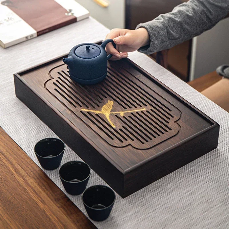 Storage Coffee Tea Trays Serving Black Luxury Gong Fu Rectangular Tea Trays Chinese Nordic Bandeja De Madera Tea Accessories
Storage Coffee Tea Trays Serving Black Luxury Gong Fu Rectangular Tea Trays Chinese Nordic Bandeja De Madera Tea Accessories