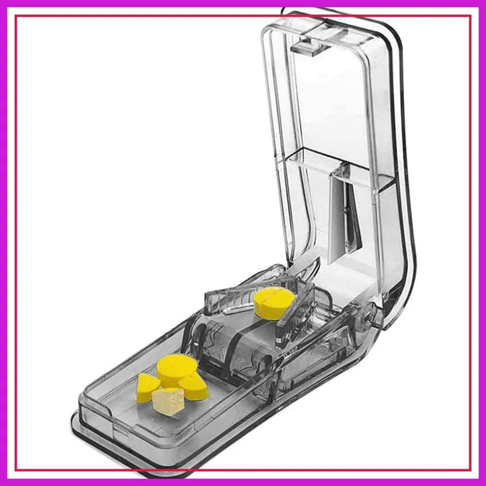 Pill Cutter for Small & Large Pills, Splitter with Pill Box, Keychain Holder (Gray)
Pill Cutter for Small & Large Pills, Splitter with Pill Box, Keychain Holder (Gray)