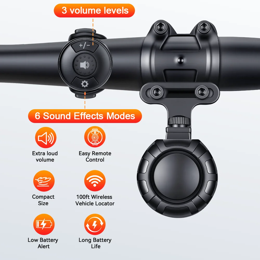 120dB Bike Electric Bell 5 Modes USB-C Charging Waterproof Bicycle Mountain Bike Horn For Children's Scooter Baby Stroller
120dB Bike Electric Bell 5 Modes USB-C Charging Waterproof Bicycle Mountain Bike Horn For Children's Scooter Baby Stroller