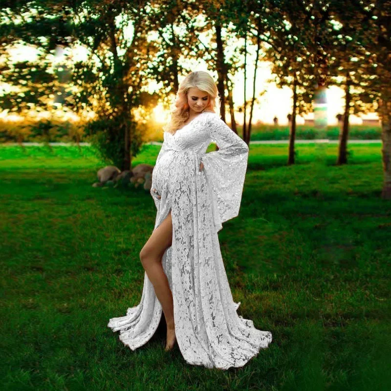 Long Sexy Maternity Dresses For Photo Shoot Lace Fancy Pregnancy Dress Split Front Pregnant Women Maxi Gown Photography Prop New
Long Sexy Maternity Dresses For Photo Shoot Lace Fancy Pregnancy Dress Split Front Pregnant Women Maxi Gown Photography Prop New