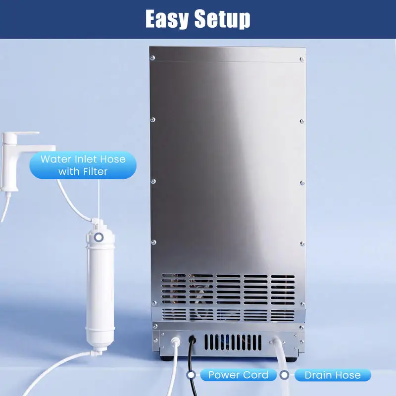 Stainless Steel Commercial Ice Maker 110 lbs/24H
Stainless Steel Commercial Ice Maker 110 lbs/24H