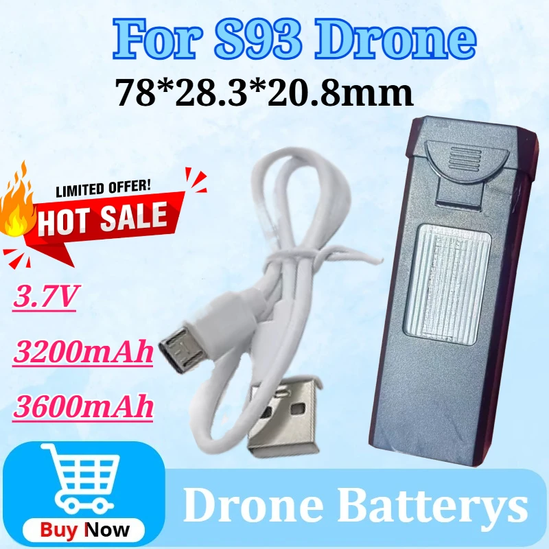 For S93 3.7V 3200/3600mAh High-Capacity Universal Lithium Module with 4P Port for Quadcopters - Aerial Photography DIY Accessory
For S93 3.7V 3200/3600mAh High-Capacity Universal Lithium Module with 4P Port for Quadcopters - Aerial Photography DIY Accessory