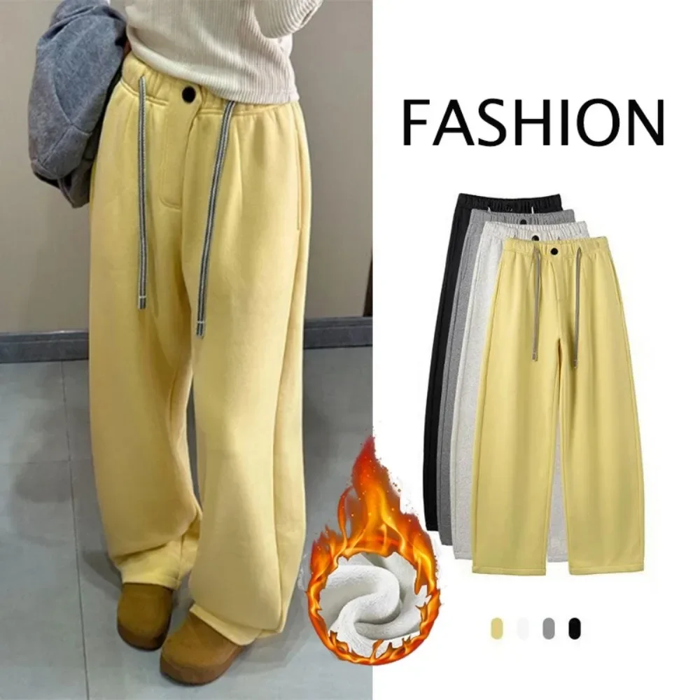 Winter Women Streetwear Baggy Fleece Pants Lady High Waist Snow Warm Plush Trousers Girls Slim Fit Daily Thermal Pants
Winter Women Streetwear Baggy Fleece Pants Lady High Waist Snow Warm Plush Trousers Girls Slim Fit Daily Thermal Pants