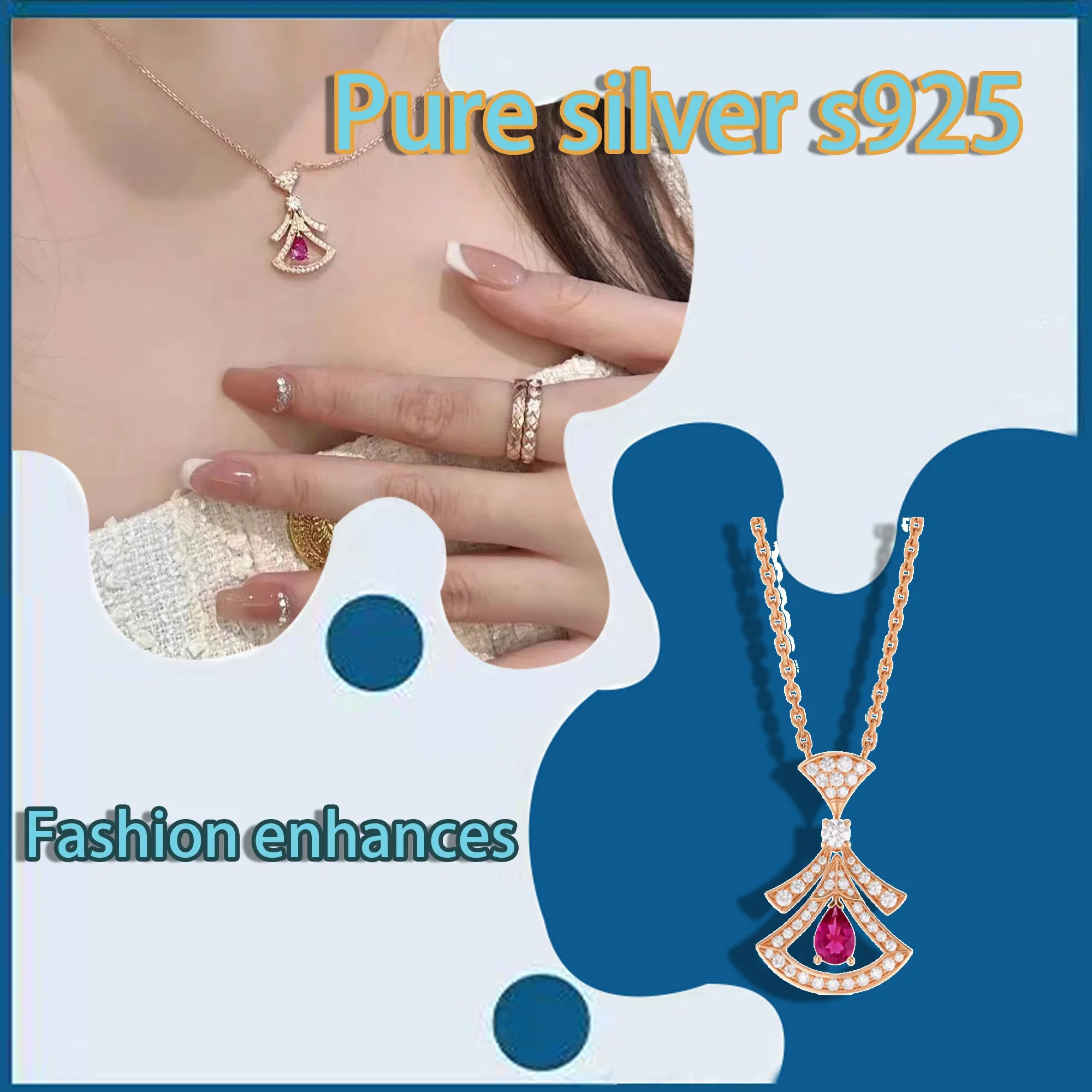 Pure silver s925 BV gorgeous fashion temperament high-end sparkling necklace elegant charming classic accessories
Pure silver s925 BV gorgeous fashion temperament high-end sparkling necklace elegant charming classic accessories