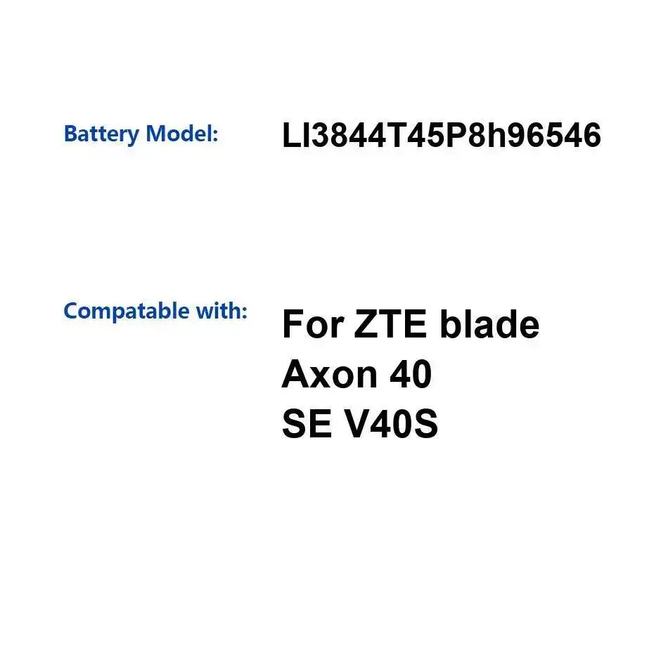 Надежный источник питания Li3844t45p8h896546 для Zte Blade Axon 40 SE V40S, аккумулятор мобильного телефона, долговечный, 4520 мАч
Надежный источник питания Li3844t45p8h896546 для Zte Blade Axon 40 SE V40S, аккумулятор мобильного телефона, долговечный, 4520 мАч