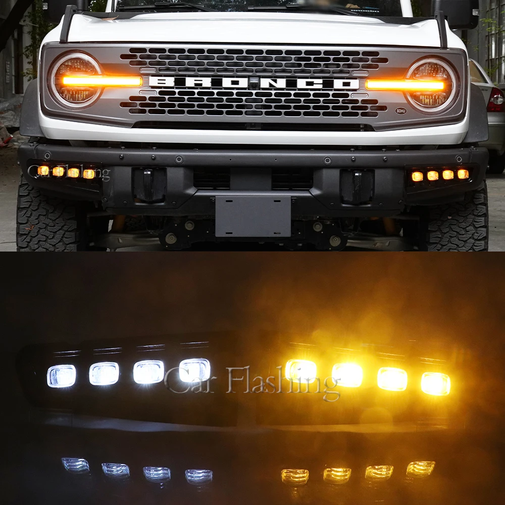 DRL LED Daytime Running Lights for Ford Bronco 2021 2022 2023 Fog Lights Front Bumper Lights with Dynamic Turn Signal Fog Lamp
DRL LED Daytime Running Lights for Ford Bronco 2021 2022 2023 Fog Lights Front Bumper Lights with Dynamic Turn Signal Fog Lamp