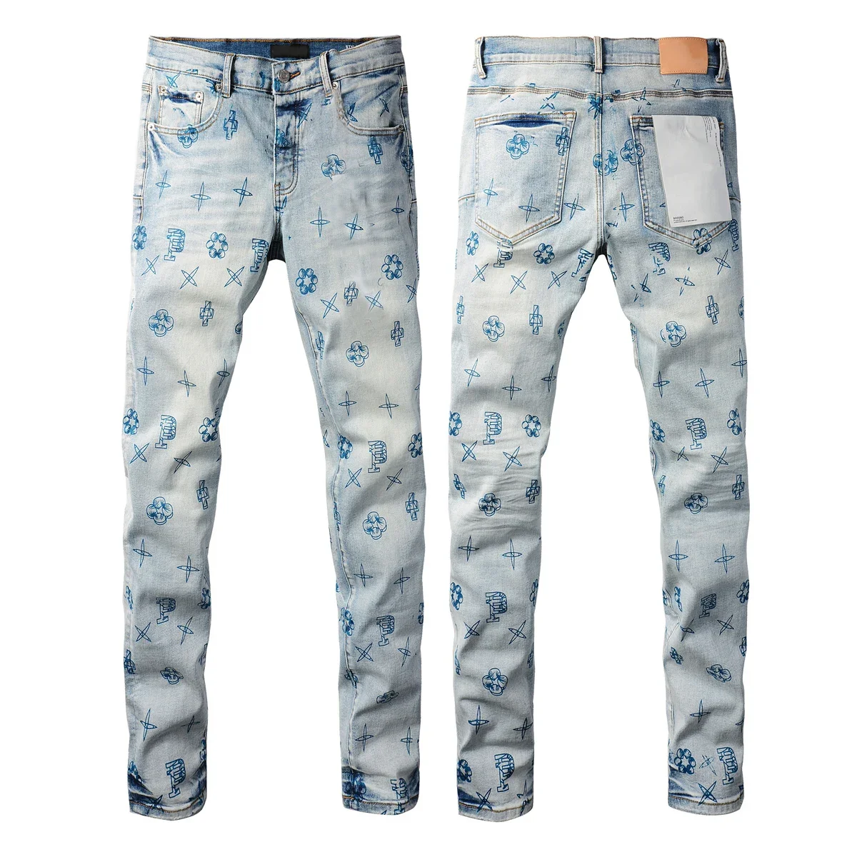 Top quality jeans Men with High street blue print letters Fashion Repair Low Rise Skinny Denim pants 28-40 size
Top quality jeans Men with High street blue print letters Fashion Repair Low Rise Skinny Denim pants 28-40 size