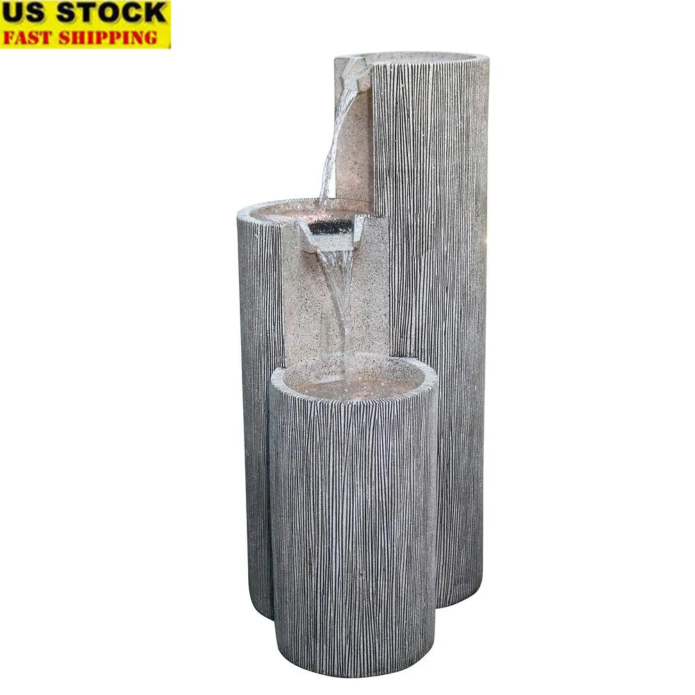 41 Inch Outdoor 3 Tiered Water Fountain Natural Stone Look Garden Feature Soothing Water Flow Durable Construction Easy Setup
41 Inch Outdoor 3 Tiered Water Fountain Natural Stone Look Garden Feature Soothing Water Flow Durable Construction Easy Setup