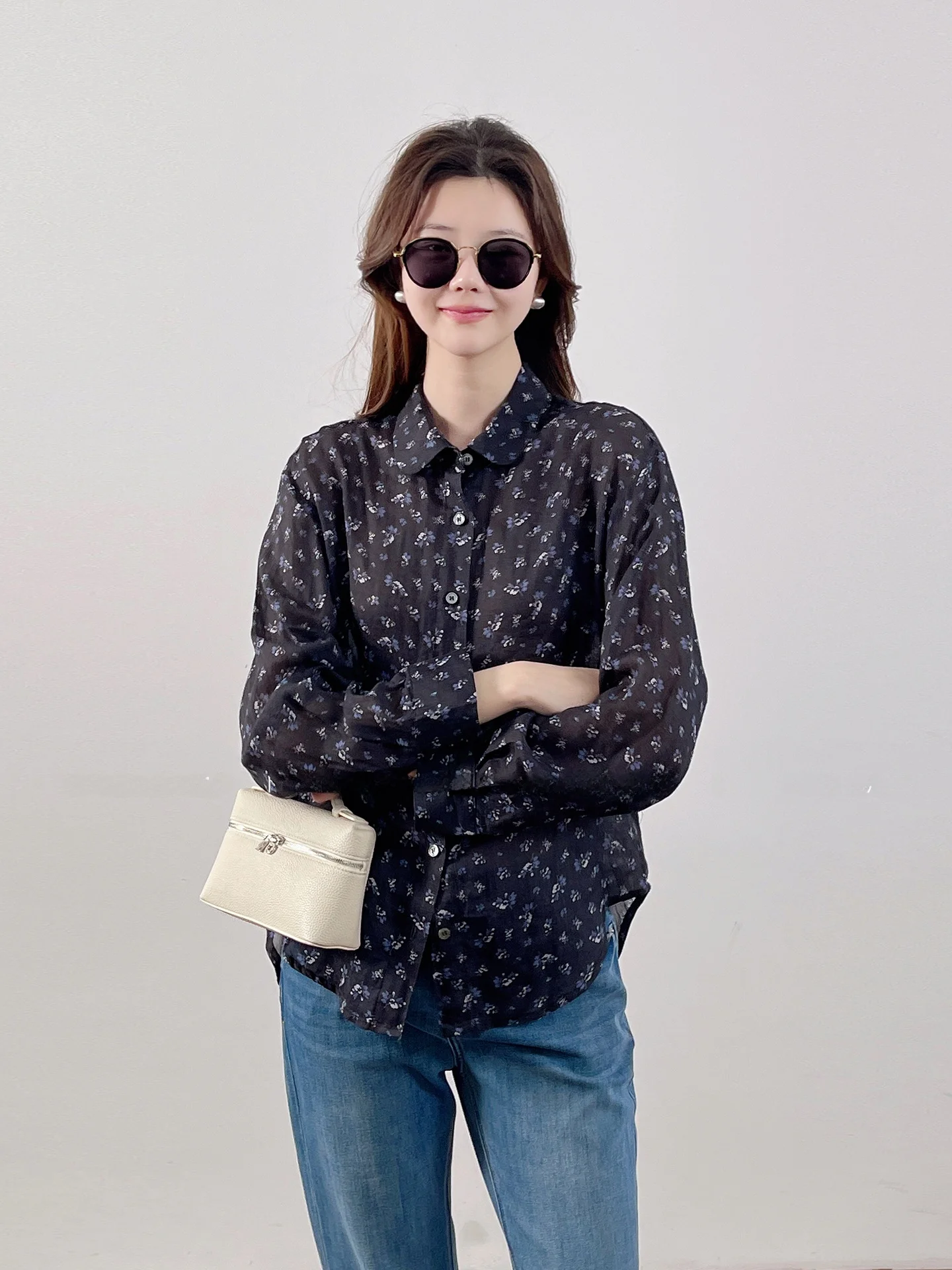 Korean Sle 00% Flax Doll Collar irt Spring New Women's Top Small Floral Print Loose Fit Long Sve Antibacterial
Korean Sle 00% Flax Doll Collar irt Spring New Women's Top Small Floral Print Loose Fit Long Sve Antibacterial