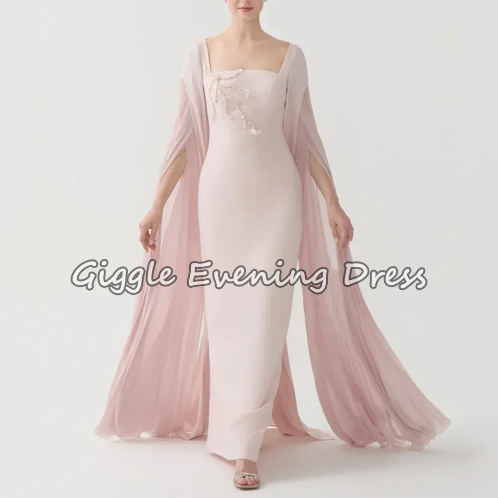 Elegant Pink Saudi Evening Dresses Pleat Chiffon Summer Prom Gown Cap Sleeve Crepe Wedding Party Dresses for Women Customized
Elegant Pink Saudi Evening Dresses Pleat Chiffon Summer Prom Gown Cap Sleeve Crepe Wedding Party Dresses for Women Customized