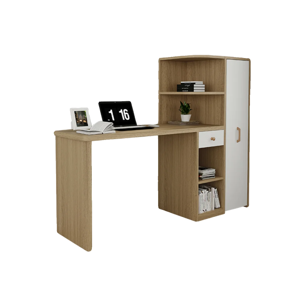 Desk Student household solid wood bookshelf integrated table corner writing bedroom bedside desktop office computer
Desk Student household solid wood bookshelf integrated table corner writing bedroom bedside desktop office computer