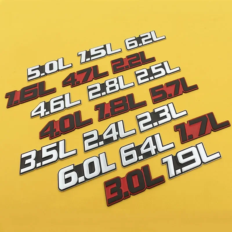 For car universal decorate decal modified rear trunk logo 1.6L1.8L 2.4L 6.2L 3.0L 3.2L 5.0L displacement label car stickers
For car universal decorate decal modified rear trunk logo 1.6L1.8L 2.4L 6.2L 3.0L 3.2L 5.0L displacement label car stickers