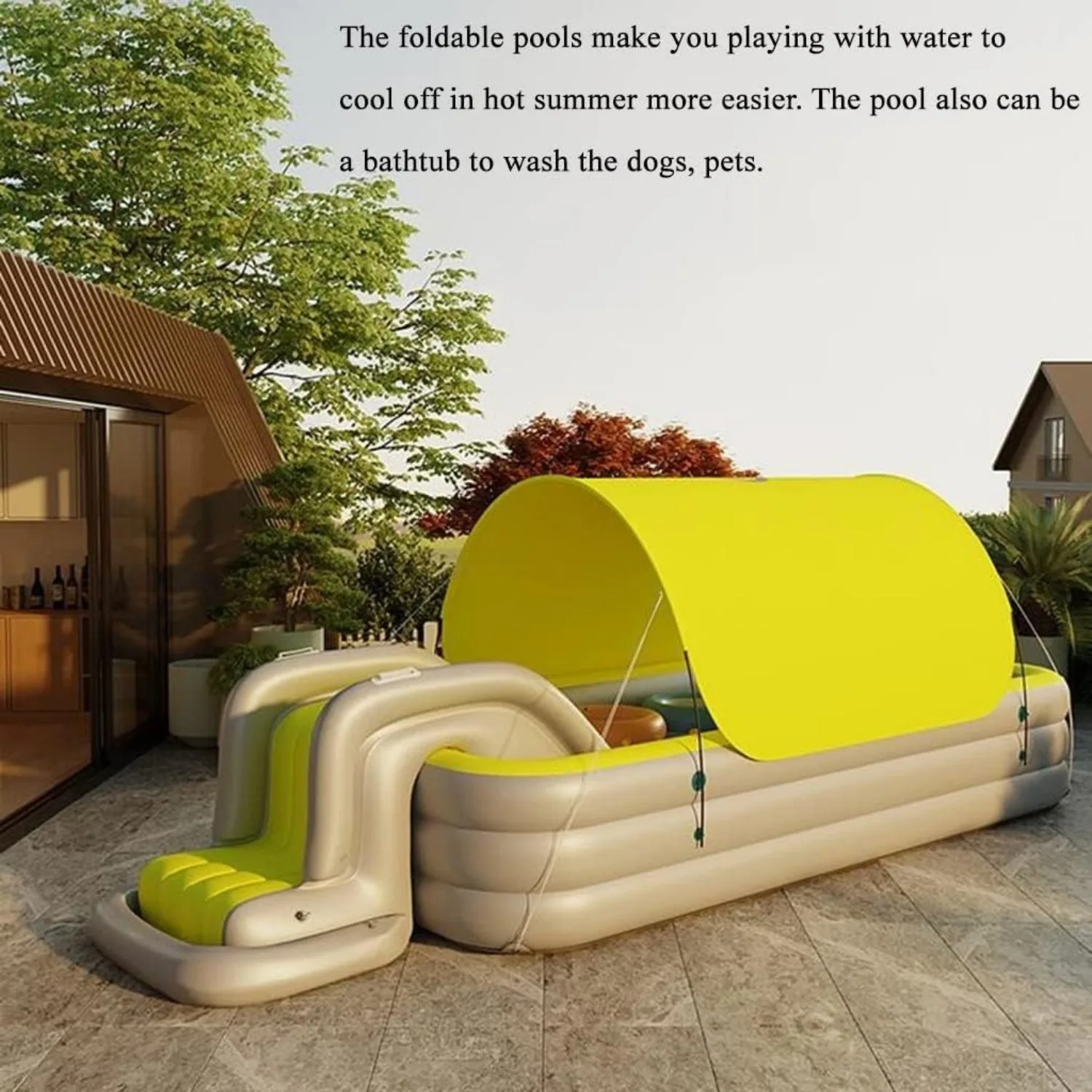 Thickened PVC Inflatable Pool, Slide & Sunshade, For Family, Outdoor, Custom
Thickened PVC Inflatable Pool, Slide & Sunshade, For Family, Outdoor, Custom