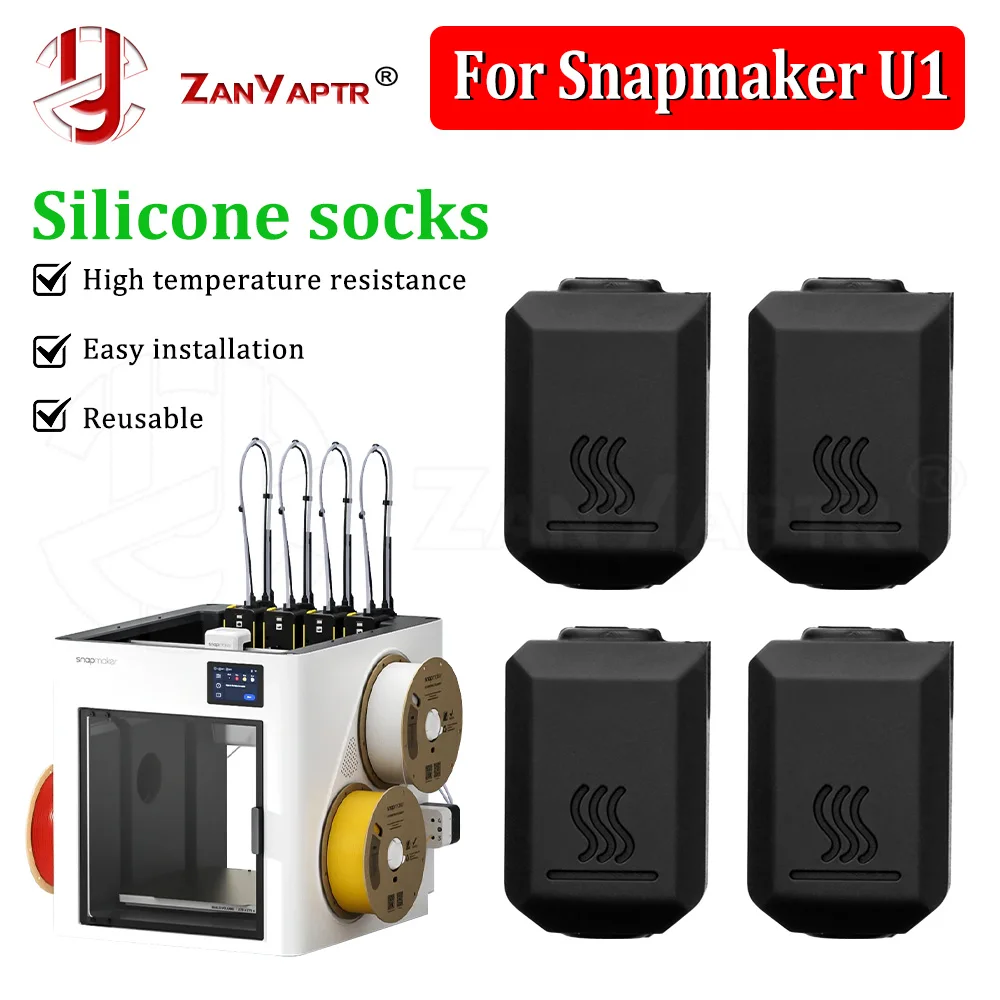 Термостойкий силиконовый чехол для Snapmaker U1, защита нагревательного блока 3D-принтера, устойчивая к высоким температурам.
Термостойкий силиконовый чехол для Snapmaker U1, защита нагревательного блока 3D-принтера, устойчивая к высоким температурам.