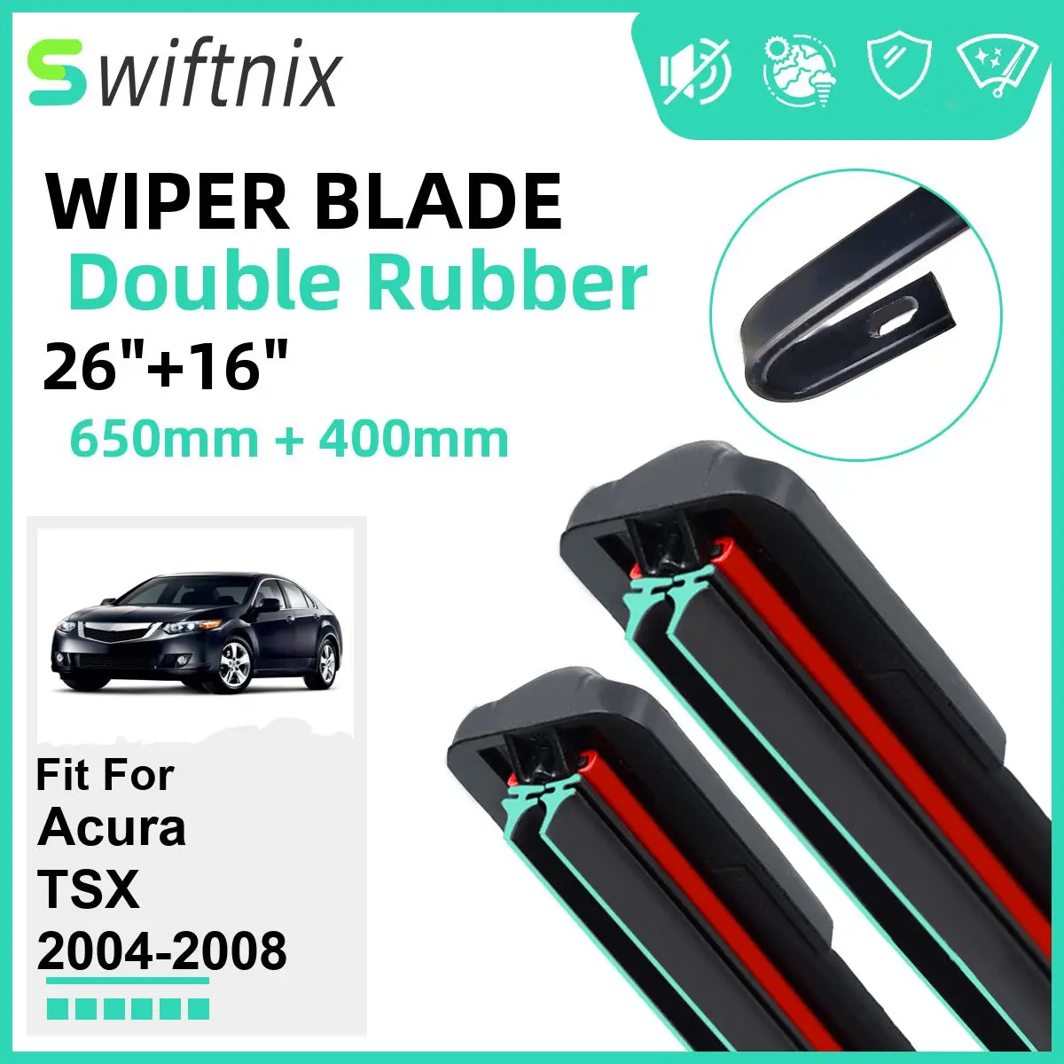 Двойные резиновые автомобильные щетки стеклоочистителя для Acura TSX 2004-2008, переднее ветровое стекло, резиновые автомобильные аксессуары 2005 2006 2007 2008
Двойные резиновые автомобильные щетки стеклоочистителя для Acura TSX 2004-2008, переднее ветровое стекло, резиновые автомобильные аксессуары 2005 2006 2007 2008