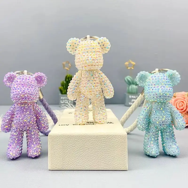 Bling Full Rhinestone Bear Keychain DIY Handmade Crystal Bear Pendant Cute Bag Charm Key Holder Women Gift
Bling Full Rhinestone Bear Keychain DIY Handmade Crystal Bear Pendant Cute Bag Charm Key Holder Women Gift