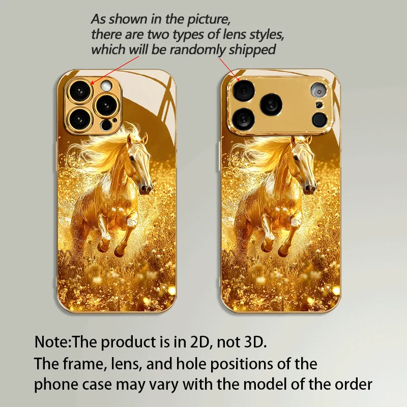 New Running Horse Pattern Luxurious Glass Phone Case, Suitable for Iphone 17, 16, 15, 14, 13, 12, 11, Pro,16E And 17 Air Models
New Running Horse Pattern Luxurious Glass Phone Case, Suitable for Iphone 17, 16, 15, 14, 13, 12, 11, Pro,16E And 17 Air Models
