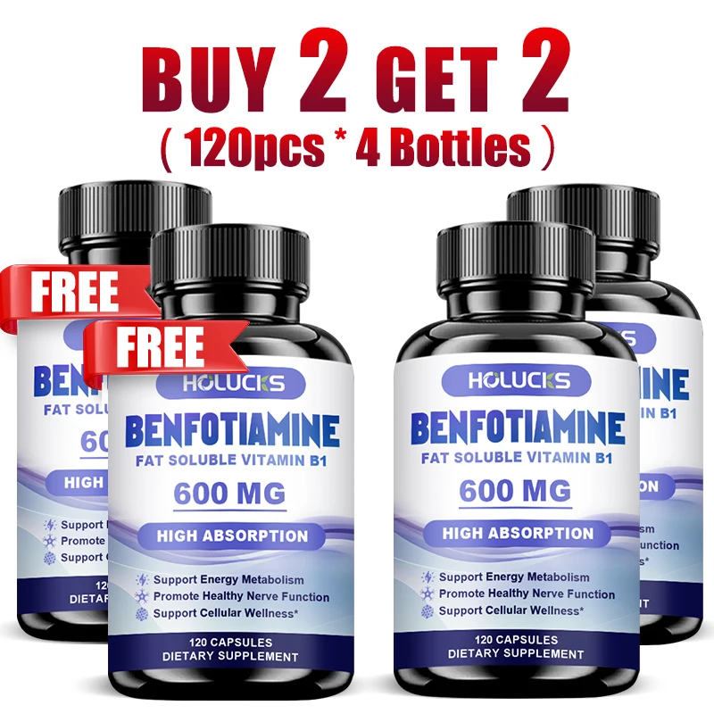 Benfotiamine Capsules, with Fat-Soluble Vitamin B1, Support Nerve Health, Energy Metabolism & Cellular Wellness for Men & Women
Benfotiamine Capsules, with Fat-Soluble Vitamin B1, Support Nerve Health, Energy Metabolism & Cellular Wellness for Men & Women