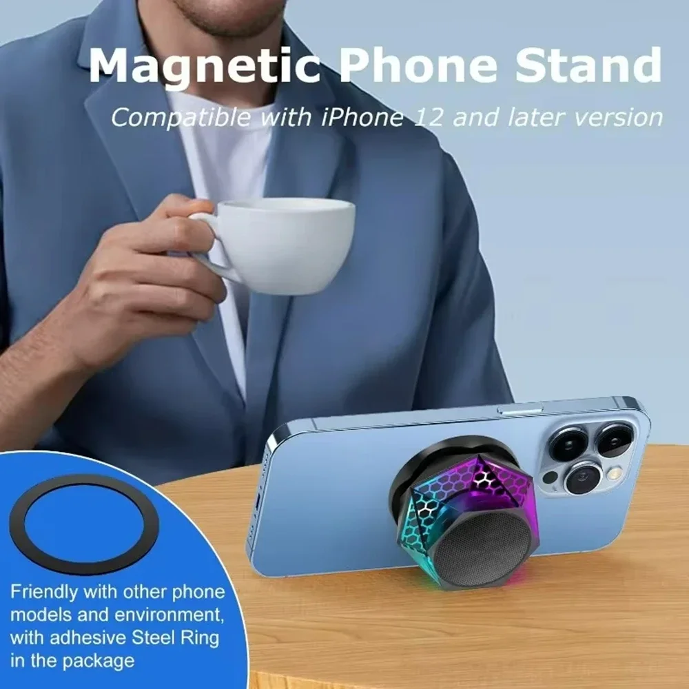 Bluetooth Diamond Wireless Speaker Small Speaker RGB Color Light for iPhone Android TWS Pairing Portable Magnetic Phone Stand
Bluetooth Diamond Wireless Speaker Small Speaker RGB Color Light for iPhone Android TWS Pairing Portable Magnetic Phone Stand