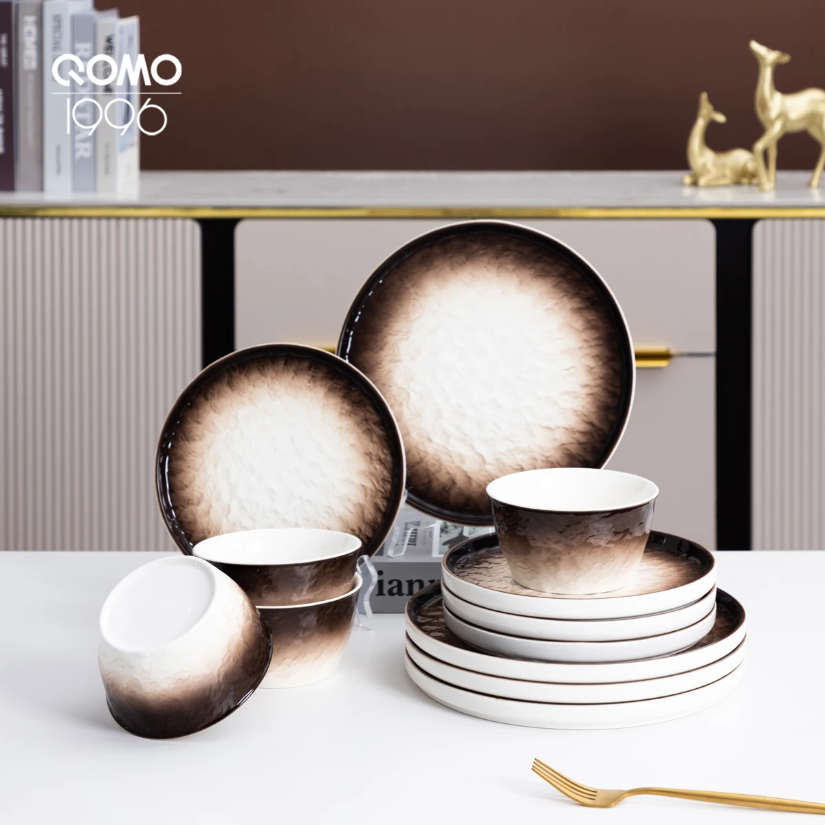 QOMO 12 Piece Porcelain Dinnerware Set with Dessert Plate,Dinner Plate,Bowl Tableware Set
QOMO 12 Piece Porcelain Dinnerware Set with Dessert Plate,Dinner Plate,Bowl Tableware Set