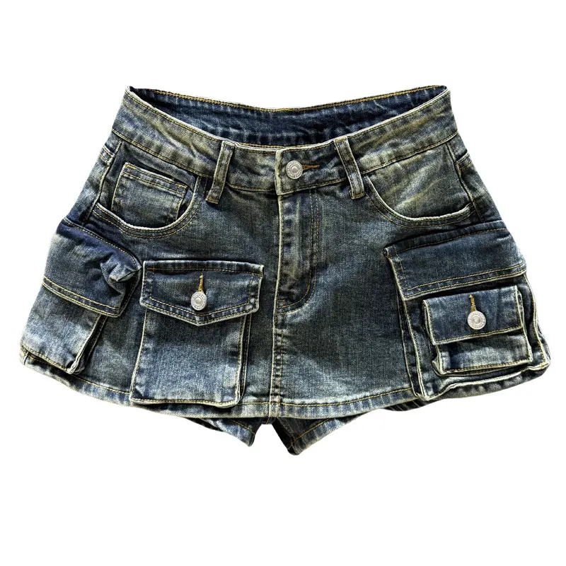 Винтажные трехмерные джинсовые шорты-карго с карманами, юбка для женщин, осенние новые универсальные широкие шорты с высокой талией для девочек
Винтажные трехмерные джинсовые шорты-карго с карманами, юбка для женщин, осенние новые универсальные широкие шорты с высокой талией для девочек