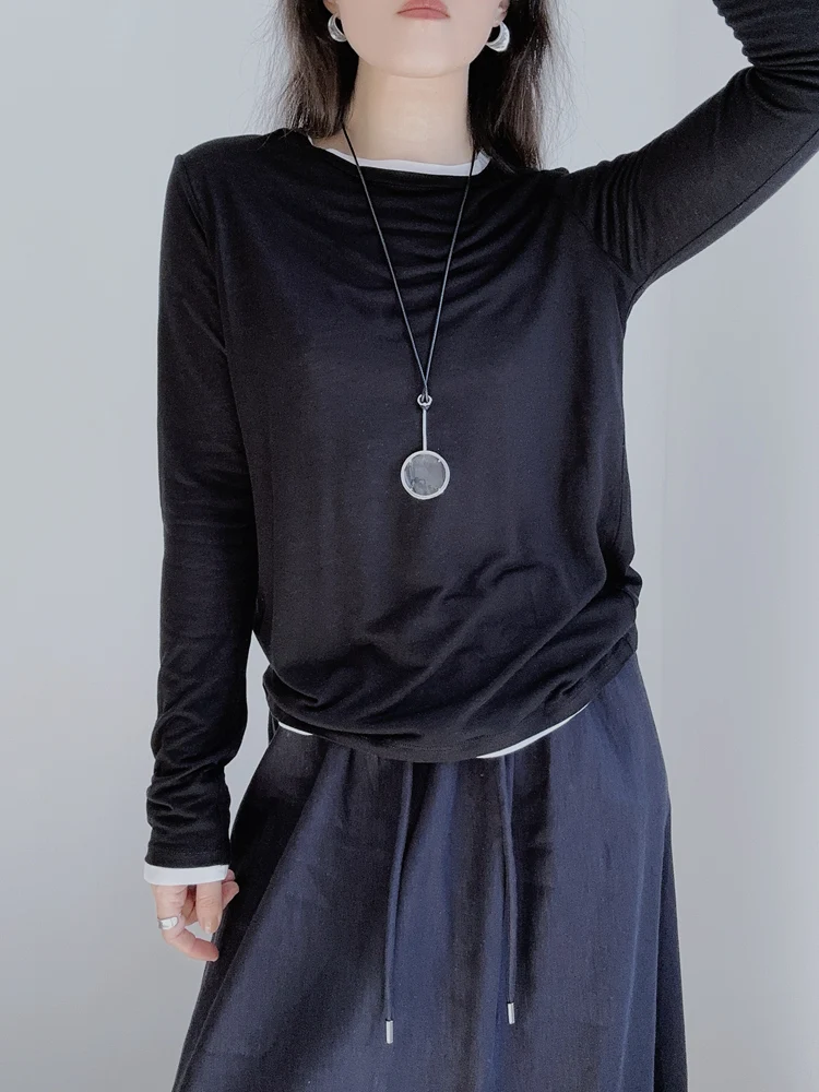 Slim Fit Long Sve Base irt Fake Two-Piece Set Women's Casual Sle Rigid Fiber Spring Autumn Season round Ne T-irt
Slim Fit Long Sve Base irt Fake Two-Piece Set Women's Casual Sle Rigid Fiber Spring Autumn Season round Ne T-irt