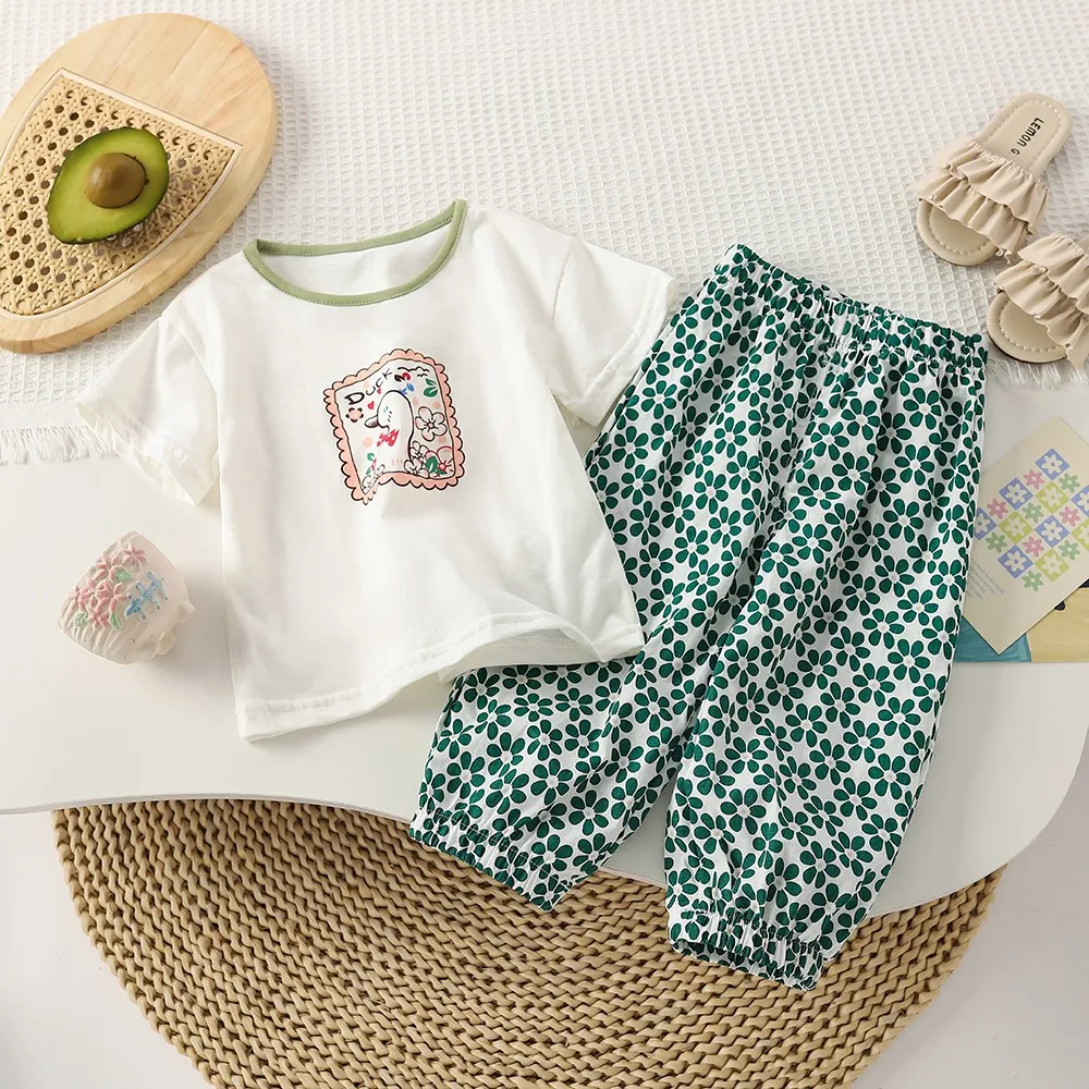 Children's Clothing Sets Cartoon Animal Print Tops + Flower Wide Leg Pants 2Pcs Baby Girl Outfit Set Kids Clothes Girls
Children's Clothing Sets Cartoon Animal Print Tops + Flower Wide Leg Pants 2Pcs Baby Girl Outfit Set Kids Clothes Girls