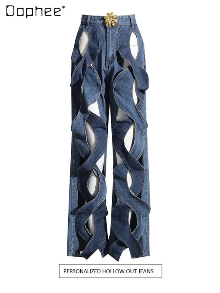 Personalized Twisted Hollow Out Denim Pants for Women 2023 Summer New Stretwear Loose Woman High Waist Straight Trousers Jeans
Personalized Twisted Hollow Out Denim Pants for Women 2023 Summer New Stretwear Loose Woman High Waist Straight Trousers Jeans