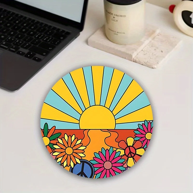 Cartoon flower sunrise circular Mouse Pad Desk Mat pc accessories rubber anti-slip office mat suitable for office and gaming
Cartoon flower sunrise circular Mouse Pad Desk Mat pc accessories rubber anti-slip office mat suitable for office and gaming