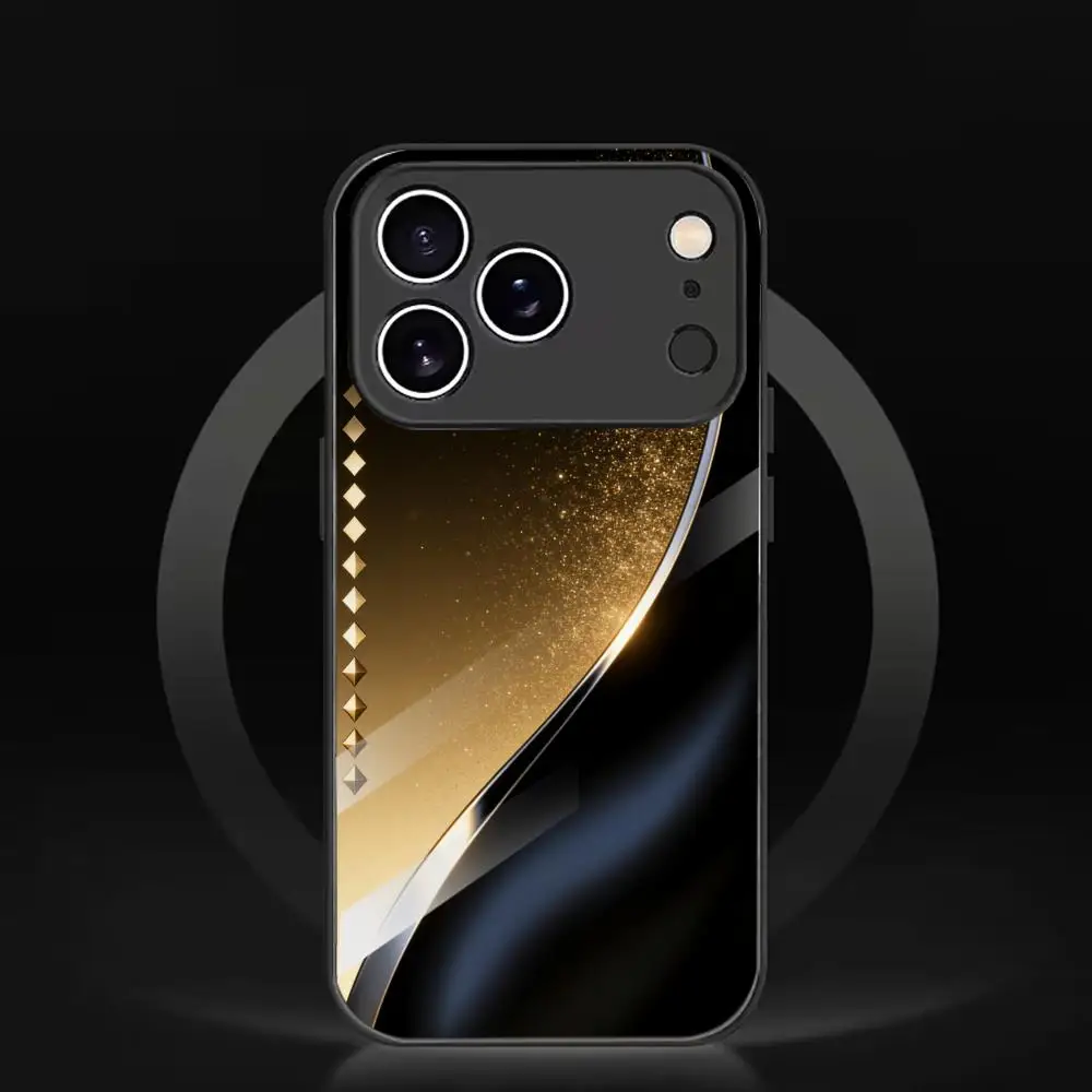 Luxury Black Gold Glitter HD glass phone case for funda iphone for iPhone 17、16、15、14、13、12pm Pro Plus Four-corner protection
Luxury Black Gold Glitter HD glass phone case for funda iphone for iPhone 17、16、15、14、13、12pm Pro Plus Four-corner protection