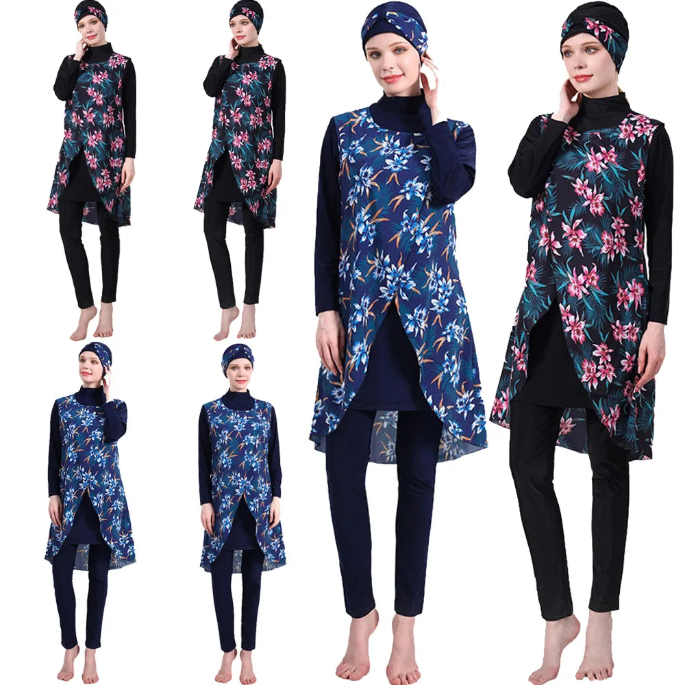 4PCS Muslim Swimwear Women Islam Modest Swimsuit Bikini Beachwear With Hijab Burkinis Femmes Swiming Suit Long Sleeve Plus Size
4PCS Muslim Swimwear Women Islam Modest Swimsuit Bikini Beachwear With Hijab Burkinis Femmes Swiming Suit Long Sleeve Plus Size