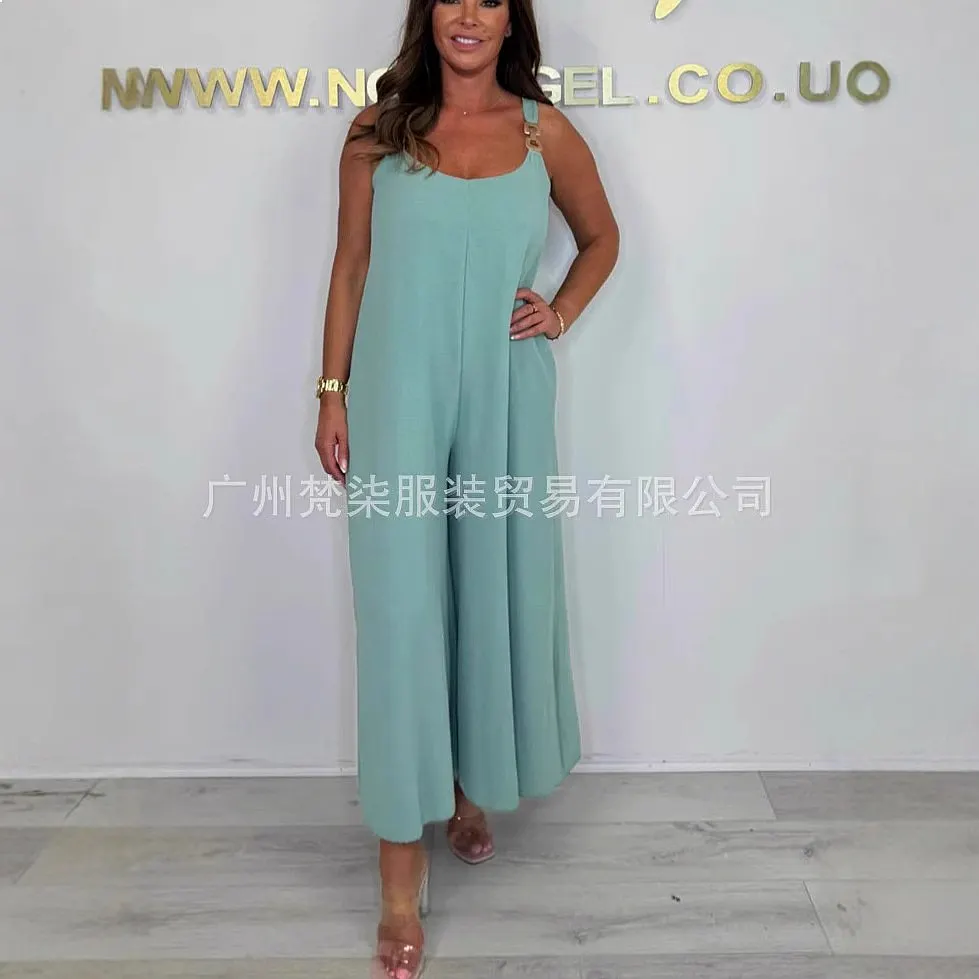 Summer Women Casual Solid Metal Decor Sleeveless Hanging Overall Jumpsuit Playsuit Pants
Summer Women Casual Solid Metal Decor Sleeveless Hanging Overall Jumpsuit Playsuit Pants