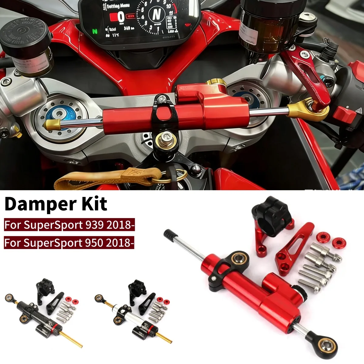 For Ducati SuperSport 950 / 939 2018 2019 Motorcycle Adjustable Steering Stabilizer CNC Aluminum Damper Anti-shake Mount Bracket
For Ducati SuperSport 950 / 939 2018 2019 Motorcycle Adjustable Steering Stabilizer CNC Aluminum Damper Anti-shake Mount Bracket