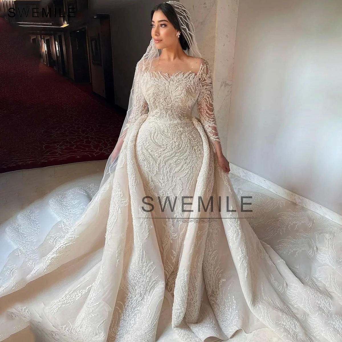 Customzied Luxury Beaded Mermaid Long Sleeve Wedding Dresses With Detachable Train 2025 Sequins Bride Gowns Vestidos De Novia
Customzied Luxury Beaded Mermaid Long Sleeve Wedding Dresses With Detachable Train 2025 Sequins Bride Gowns Vestidos De Novia
