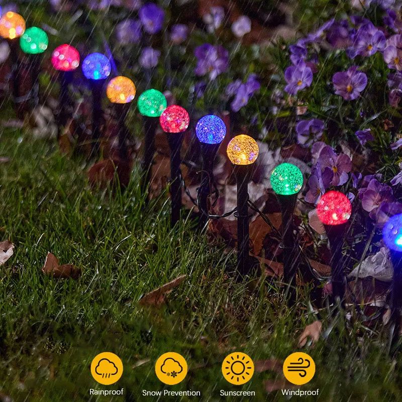 20 LED Solar String Lights with Bubble Ball, 6.1m Outdoor Pathway Stake Lights for Yard Lawn Patio Decor
20 LED Solar String Lights with Bubble Ball, 6.1m Outdoor Pathway Stake Lights for Yard Lawn Patio Decor