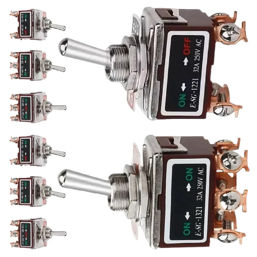 Мощный тумблер E-SG-SERIES 32А 250В переменного тока с самоблокировкой и возможностью настройки количества контактов (2-12 контактов)
Мощный тумблер E-SG-SERIES 32А 250В переменного тока с самоблокировкой и возможностью настройки количества контактов (2-12 контактов)