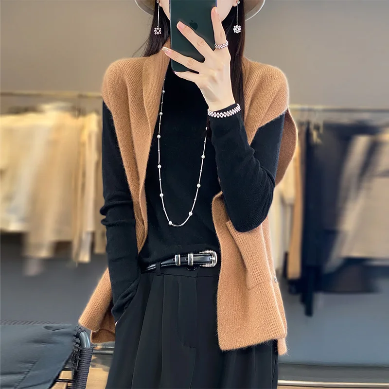 Autumn and Winter New Mid length Loose Wool Vest Knitted Cardigan Women's Slouchy Sweater Sleeveless Coat Temperament Sweetheart
Autumn and Winter New Mid length Loose Wool Vest Knitted Cardigan Women's Slouchy Sweater Sleeveless Coat Temperament Sweetheart