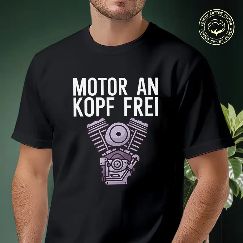 Motor An Kopf Frei Men's Moto T Shirt Casual Dress High Quality Mens Cotton Round Neck Short Sleeved T-shirt
Motor An Kopf Frei Men's Moto T Shirt Casual Dress High Quality Mens Cotton Round Neck Short Sleeved T-shirt