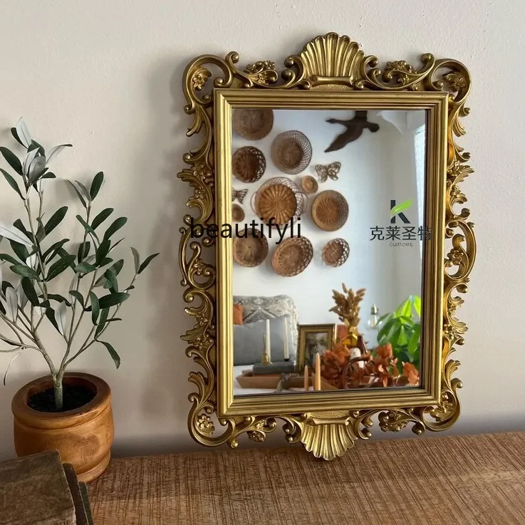 French retro square bathroom mirror bedroom vanity mirror porch background wall decorative mirror6239
French retro square bathroom mirror bedroom vanity mirror porch background wall decorative mirror6239