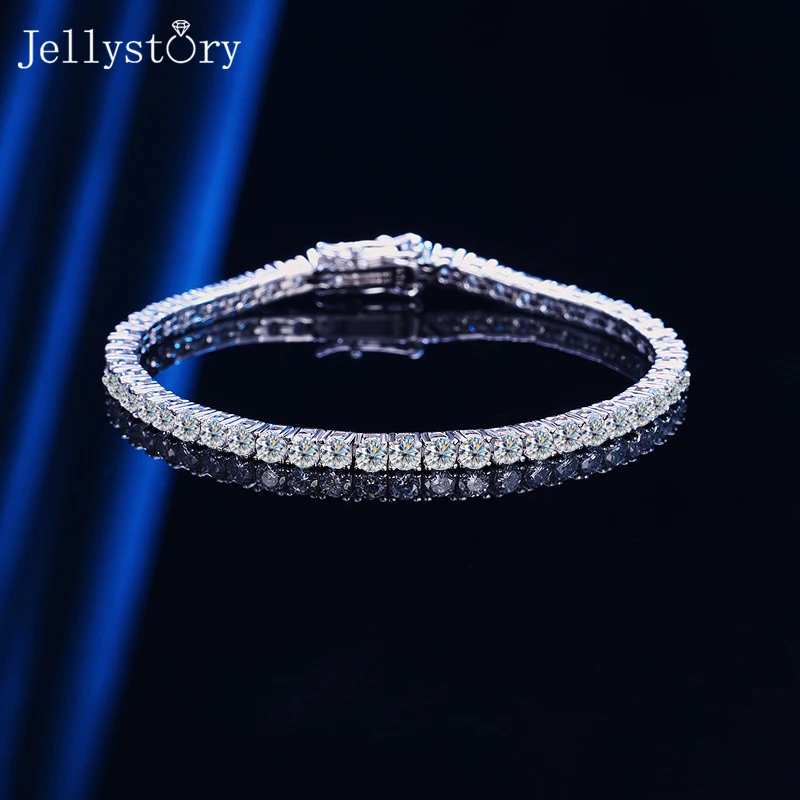Браслет JellyStory из серебра 925 пробы с муассанитом, Теннисный Браслет из муассанита в полный ряд, элегантный и отличный подарок для девушки
Браслет JellyStory из серебра 925 пробы с муассанитом, Теннисный Браслет из муассанита в полный ряд, элегантный и отличный подарок для девушки