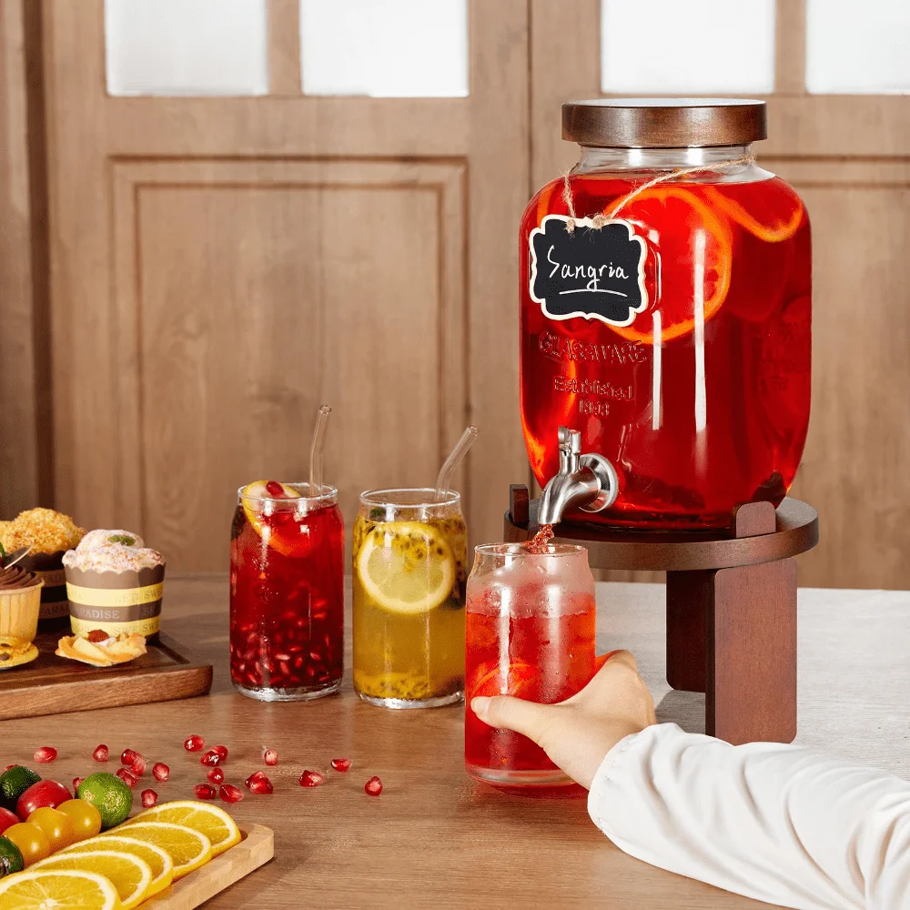 Gallon Drink Dispenser For Parties,Glass Beverage Dispenser With Stand,Water Dispenser With 18 8 Stainless Steel Spigot,Lemonad
Gallon Drink Dispenser For Parties,Glass Beverage Dispenser With Stand,Water Dispenser With 18 8 Stainless Steel Spigot,Lemonad