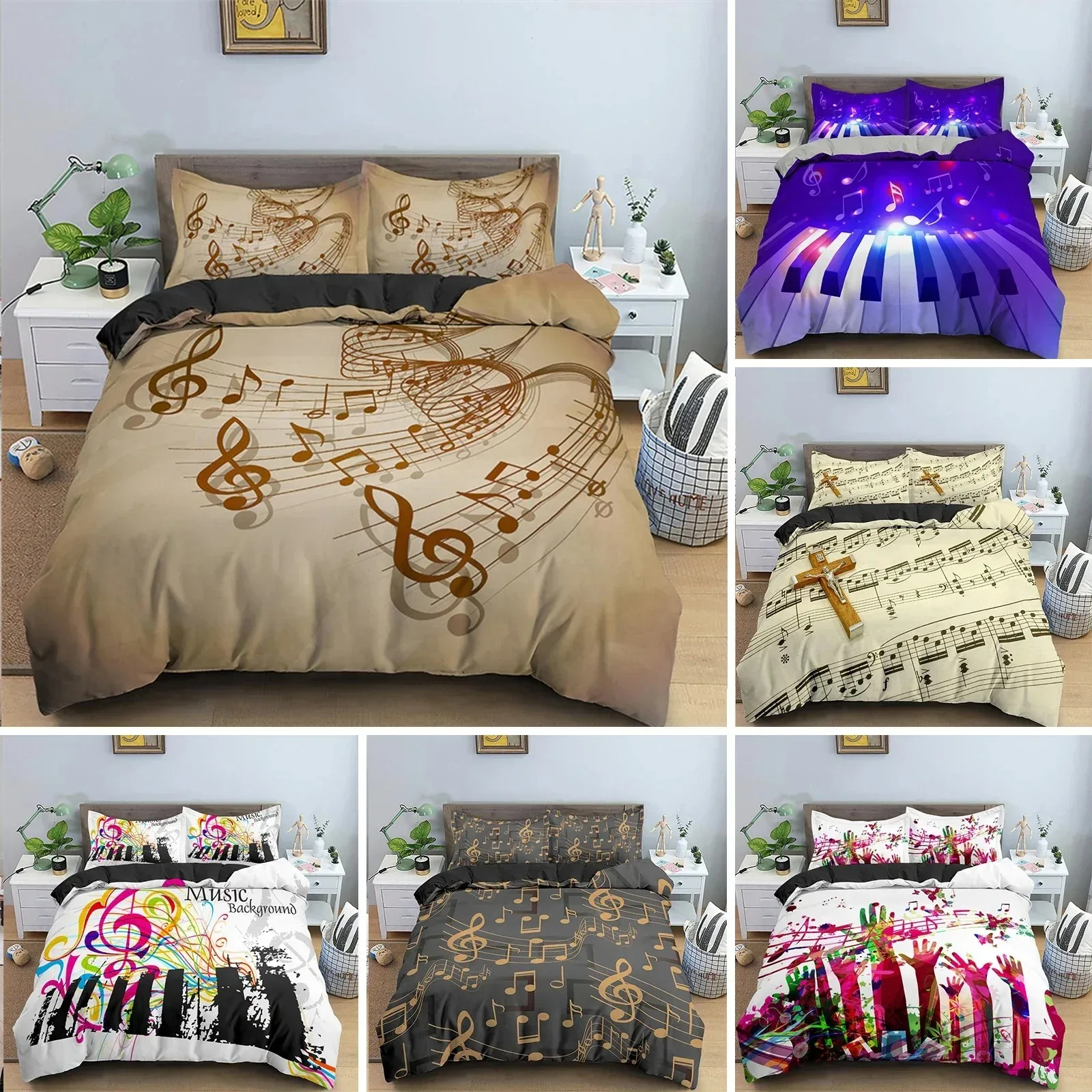Music Theme Duvet Cover Microfiber Musical Symbols Comforter Cover Violin Piano Pattern Bedding Set Twin King Single Queen Size
Music Theme Duvet Cover Microfiber Musical Symbols Comforter Cover Violin Piano Pattern Bedding Set Twin King Single Queen Size