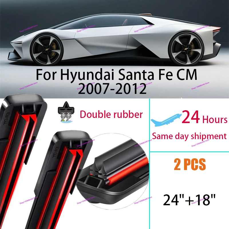 Windshield Windscreen Wiper Blades For Hyundai Santa Fe CM Double rubber Front Window Wiper 2007 2008 2009 2010 2011 2012
Windshield Windscreen Wiper Blades For Hyundai Santa Fe CM Double rubber Front Window Wiper 2007 2008 2009 2010 2011 2012