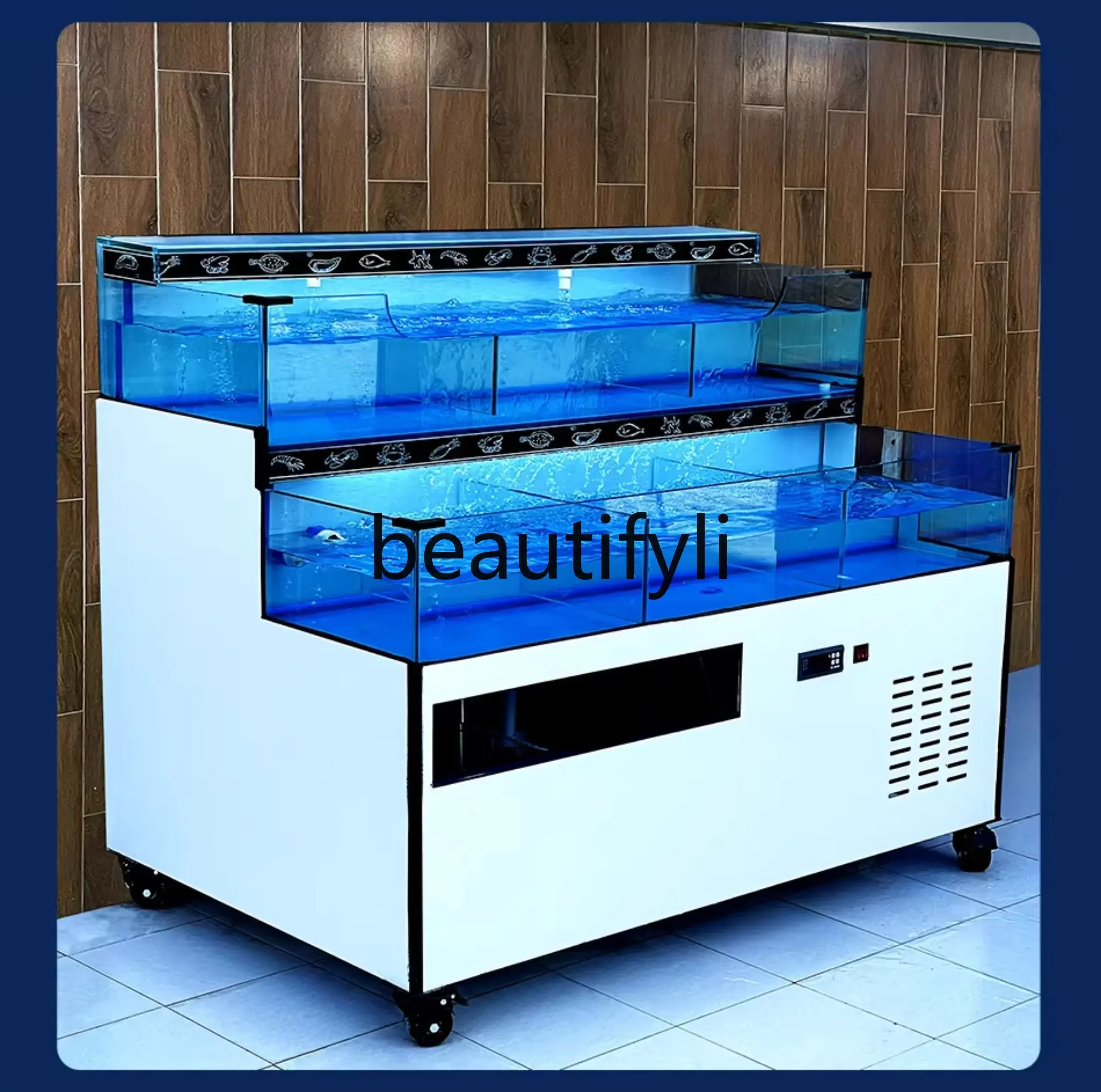 Z189 Commercial Mobile Fish Tank for Seafood Pool Shellfish Fish Tank for Restaurants Small Integrated Refrigeration Customizati
Z189 Commercial Mobile Fish Tank for Seafood Pool Shellfish Fish Tank for Restaurants Small Integrated Refrigeration Customizati
