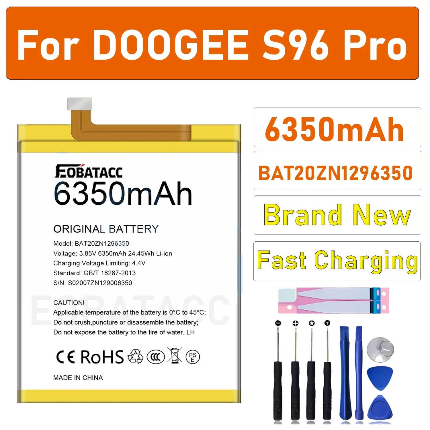 100% Original 6350mAh BAT20ZN1296350 Battery For DOOGEE S96 Pro Battery Batteries
100% Original 6350mAh BAT20ZN1296350 Battery For DOOGEE S96 Pro Battery Batteries