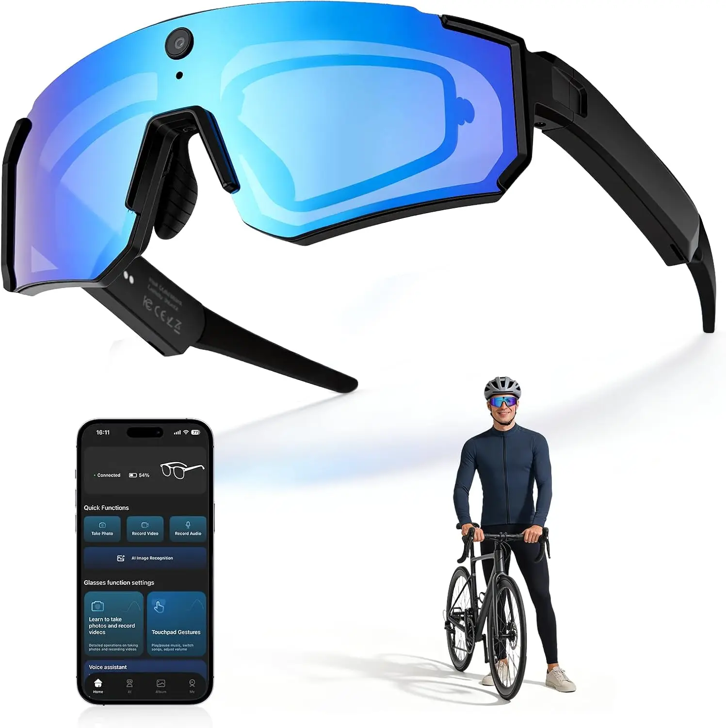 AI Smart Camera Glasses 4K EIS Stabilization 6 Polarized Sports Sunglasses for Cycling Outdoor Men Gift
AI Smart Camera Glasses 4K EIS Stabilization 6 Polarized Sports Sunglasses for Cycling Outdoor Men Gift