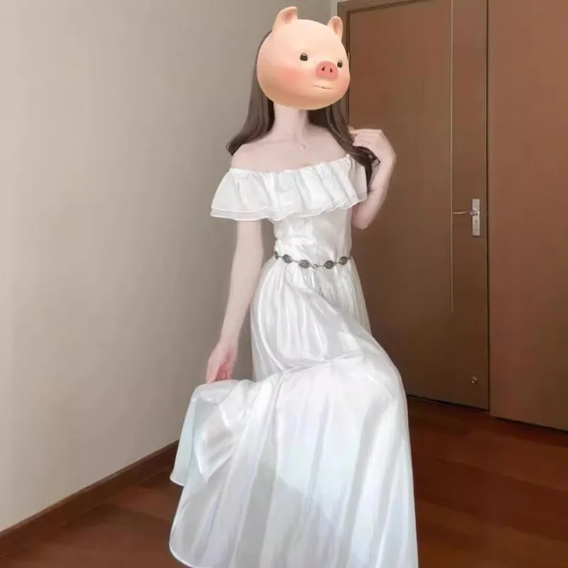 Little Flutter Sleeve Ruffle Off-Shoulder Dress Super Pretty Tea Break French Style Platycodon Elegant Long Dress Summer
Little Flutter Sleeve Ruffle Off-Shoulder Dress Super Pretty Tea Break French Style Platycodon Elegant Long Dress Summer