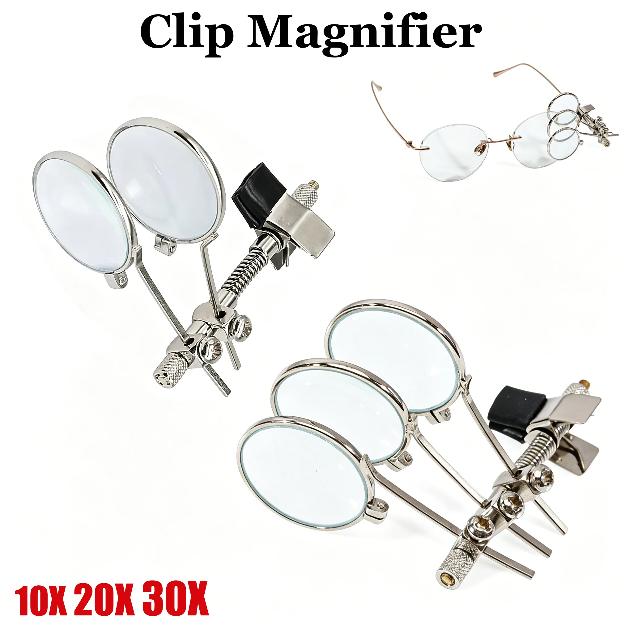 Clip-On Eyeglass Magnifier Double Or Triple Lenses Magnifying Glass 10X Mini Monocular Magnifier Rotable Lens For Watch Repair
Clip-On Eyeglass Magnifier Double Or Triple Lenses Magnifying Glass 10X Mini Monocular Magnifier Rotable Lens For Watch Repair