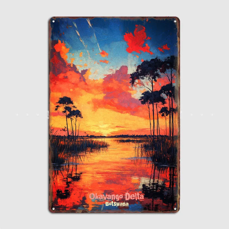 Okavango Delta Sunset Art Travel Scenery Sights Retro Poster Metal Sign Garage Club Indoor Room Wall Decor Custom Tin Home Decor
Okavango Delta Sunset Art Travel Scenery Sights Retro Poster Metal Sign Garage Club Indoor Room Wall Decor Custom Tin Home Decor