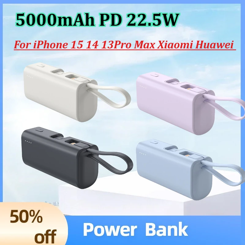 Power Bank 5000mAh PD 22.5W Fast Charging Mini Portable PowerBank for iPhone 15 14 13Pro Max Xiaomi Huawei Phone Charger
Power Bank 5000mAh PD 22.5W Fast Charging Mini Portable PowerBank for iPhone 15 14 13Pro Max Xiaomi Huawei Phone Charger